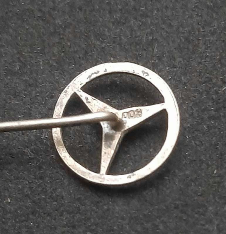 **RARE: 1980s Mercedes-Benz .800 Silver Tie Pin (6.5 cm).**