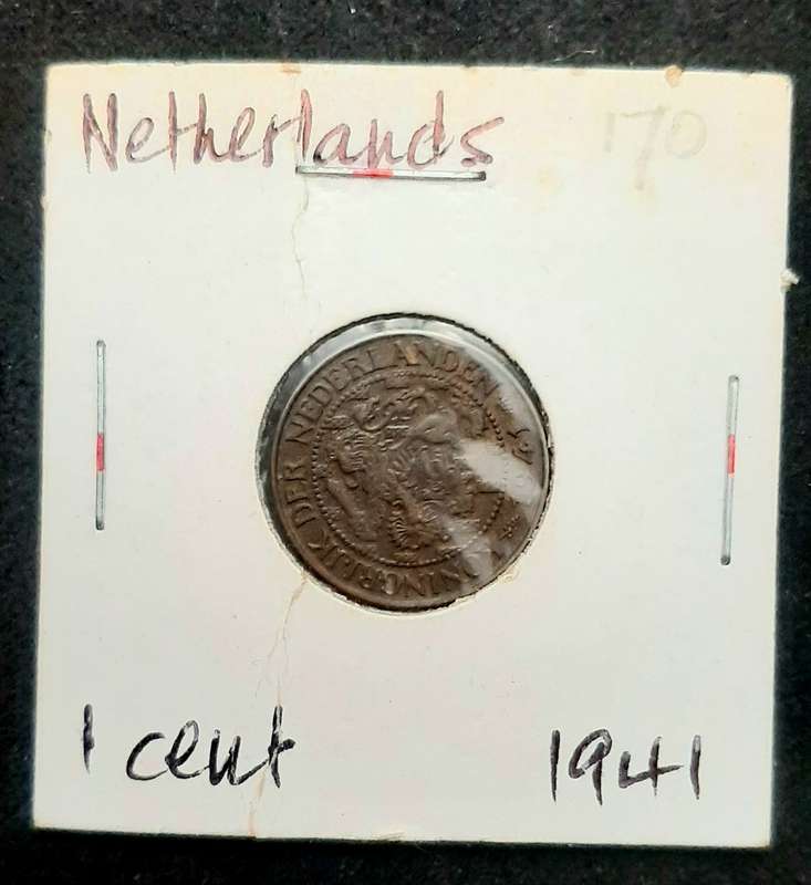 Rare 1941 German-occupied Netherlands 1 cent coin (XF+)