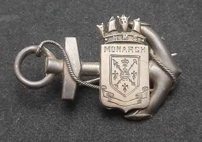 Rare WW1 H.M.S Monarch .925 Silver Sweetheart Brooch (Pin Intact)