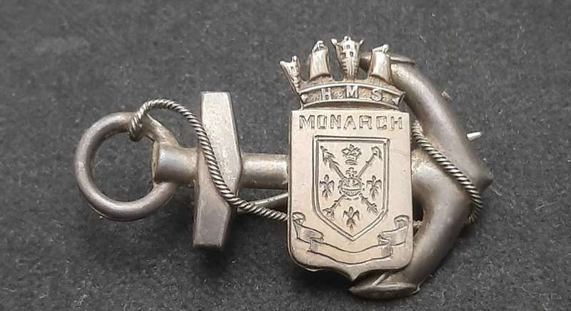 Rare WW1 H.M.S Monarch .925 Silver Sweetheart Brooch (Pin Intact)