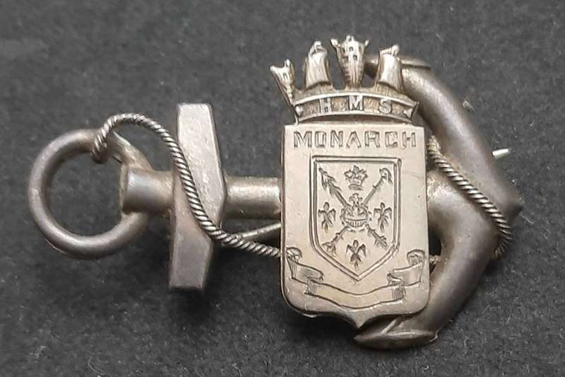 Rare WW1 H.M.S Monarch .925 Silver Sweetheart Brooch (Pin Intact)