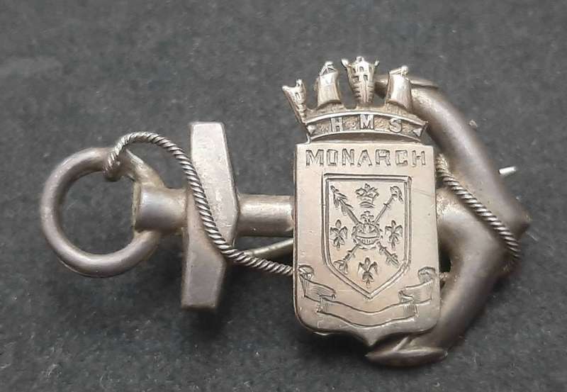 Rare WW1 H.M.S Monarch .925 Silver Sweetheart Brooch (Pin Intact)