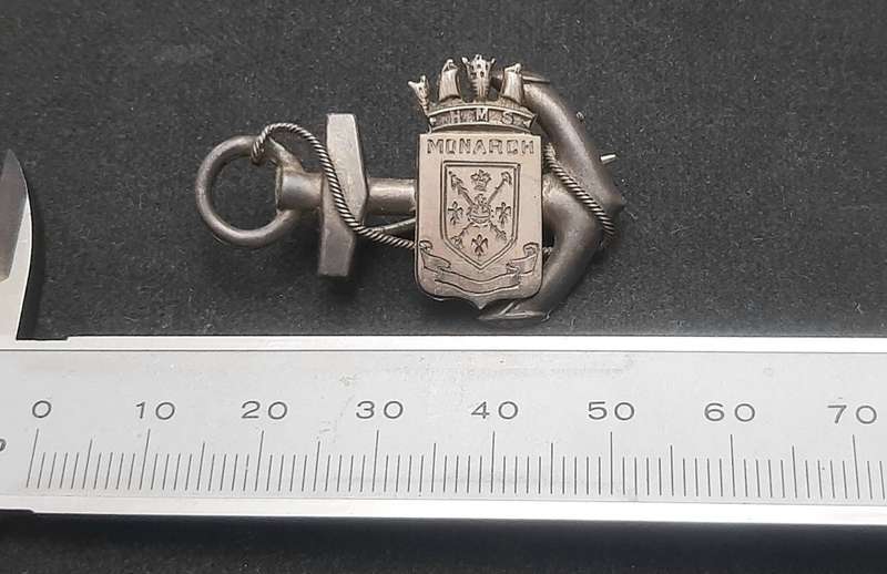 Rare WW1 H.M.S Monarch .925 Silver Sweetheart Brooch (Pin Intact)