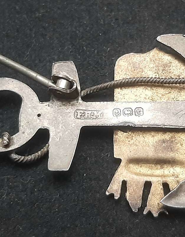 Rare WW1 H.M.S Monarch .925 Silver Sweetheart Brooch (Pin Intact)