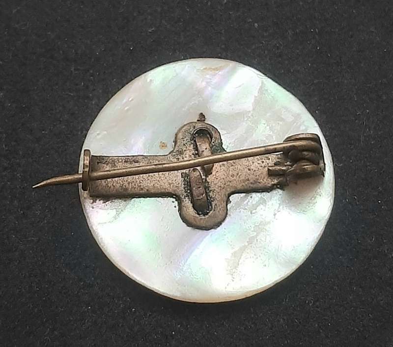 Rare WW2 H.M.S Hood Mother of Pearl Sweetheart Brooch with Pin