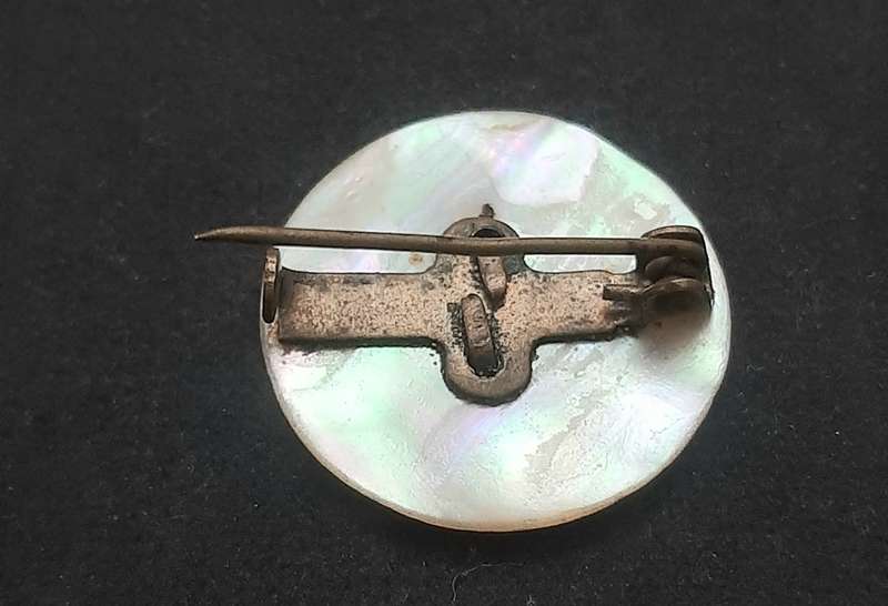 Rare WW2 H.M.S Hood Mother of Pearl Sweetheart Brooch with Pin