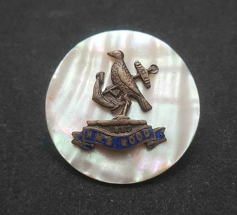 Rare WW2 H.M.S Hood Mother of Pearl Sweetheart Brooch (No Pin) #2
