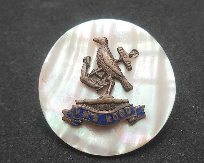 Rare WW2 H.M.S Hood Mother of Pearl Sweetheart Brooch (No Pin) #2