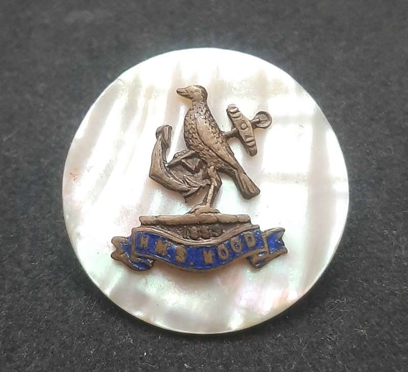 Rare WW2 H.M.S Hood Mother of Pearl Sweetheart Brooch (No Pin) #2