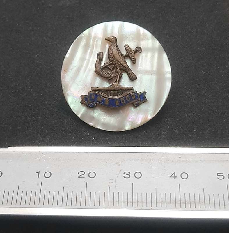 Rare WW2 H.M.S Hood Mother of Pearl Sweetheart Brooch (No Pin) #2