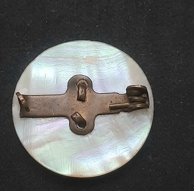 Rare WW2 H.M.S Hood Mother of Pearl Sweetheart Brooch (No Pin) #2