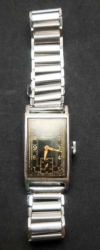 **WW2 : 1940s Roamer 'Standard ' Swiss 15 Jewel Tank Watch w/ Bonklip Bracelet ( TESTED).**