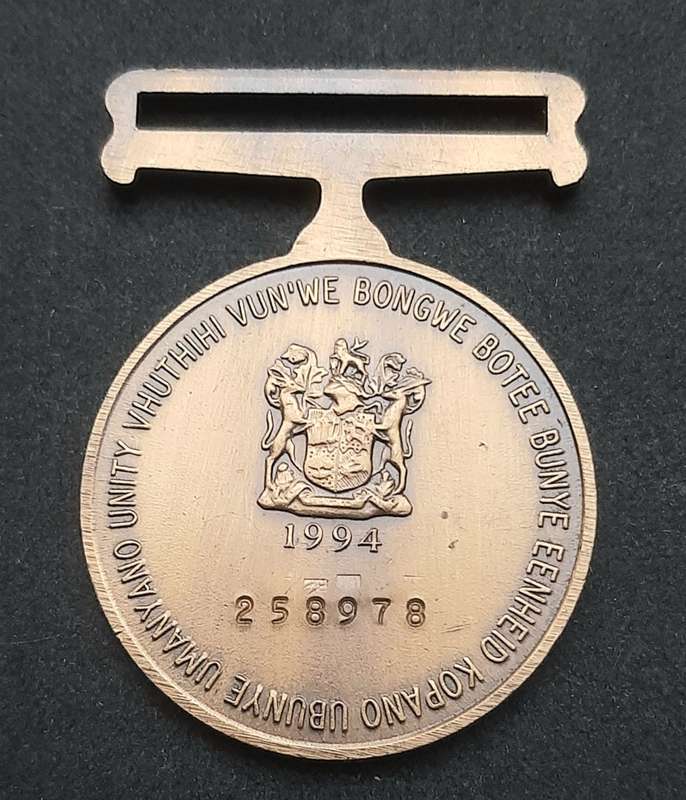 ** 1990s SANDF : Unitas Medal (Amalgamation)N/R  (Numbered).**