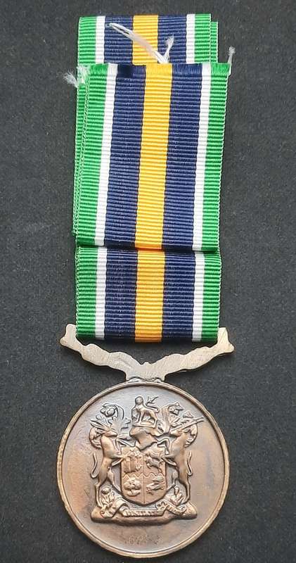 **Border War : 1980s SADF De Wet Medal w/ Ribbon  (Numbered).**