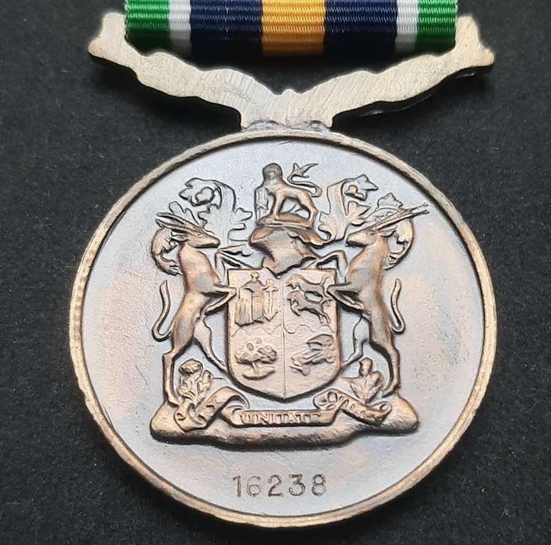 **Border War : 1980s SADF De Wet Medal w/ Ribbon  (Numbered).**