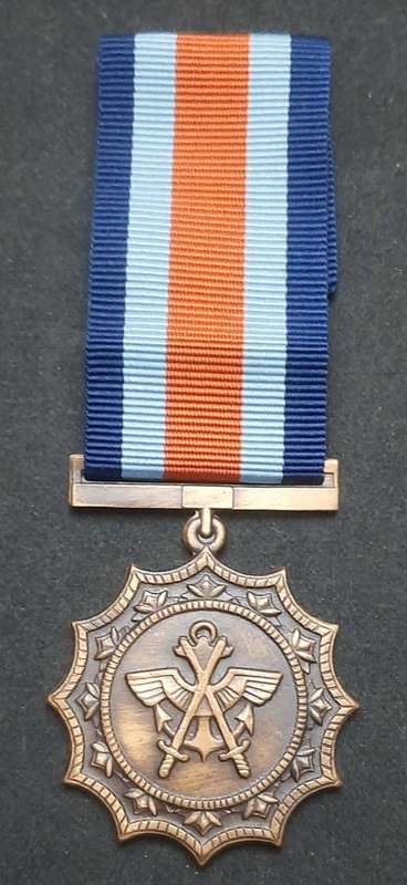 **Border War : 1980s SADF Military Merit Medal w/ Ribbon(Numbered).**