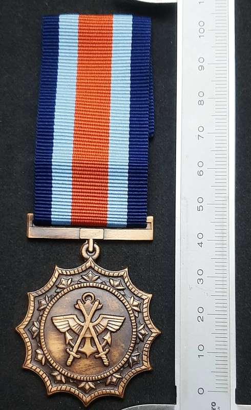 **Border War : 1980s SADF Military Merit Medal w/ Ribbon(Numbered).**
