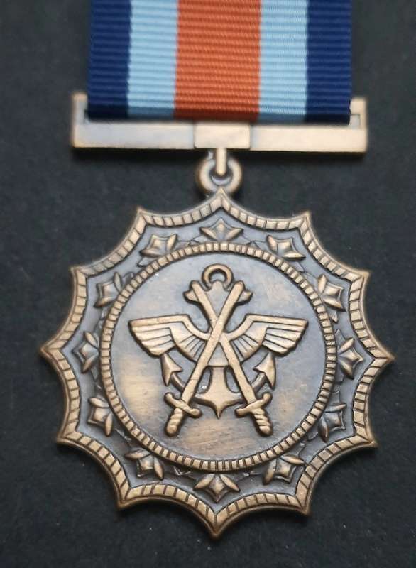 **Border War : 1980s SADF Military Merit Medal w/ Ribbon(Numbered).**