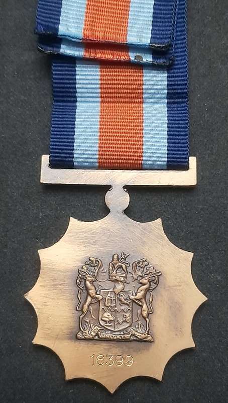 **Border War : 1980s SADF Military Merit Medal w/ Ribbon(Numbered).**