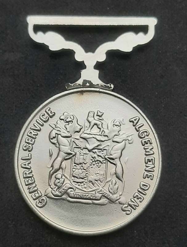 **Border War : 1980s SADF Type I General Service Medal N/ R(Rim Numbered).**