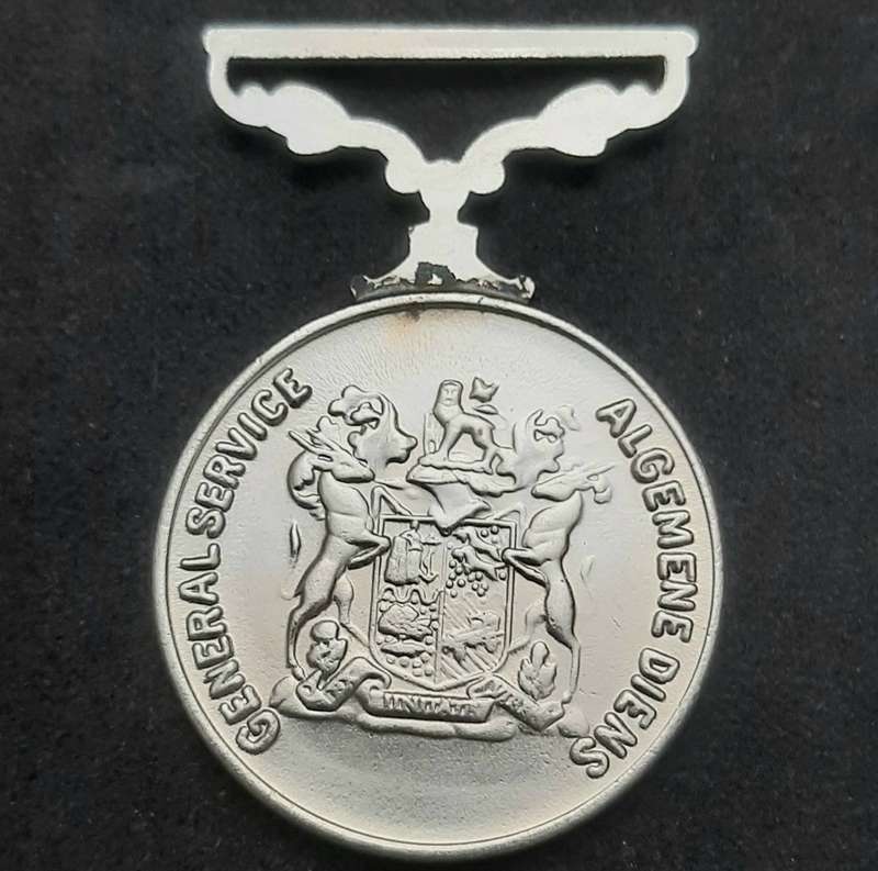 **Border War : 1980s SADF Type I General Service Medal N/ R(Rim Numbered).**