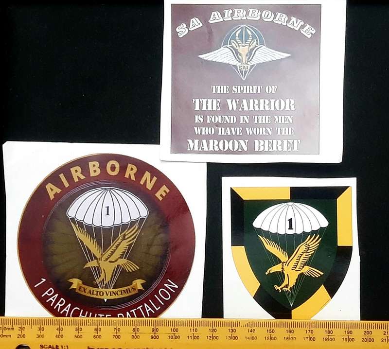 **Border War : SADF 1 Parachute Battalion Commemorative Decals (x3 )**.**