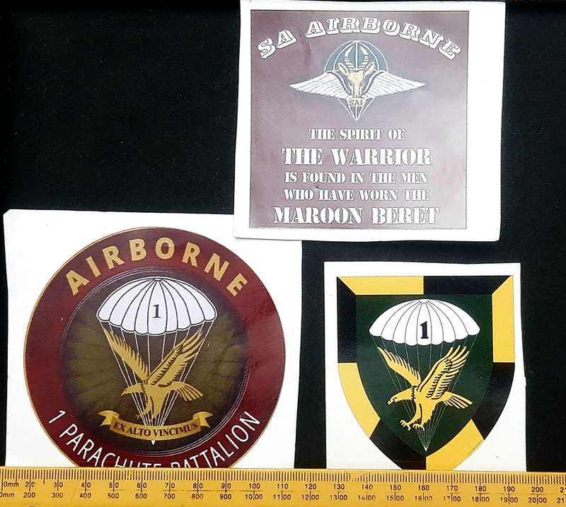 **Border War : SADF 1 Parachute Battalion Commemorative Decals (x3 )**.**