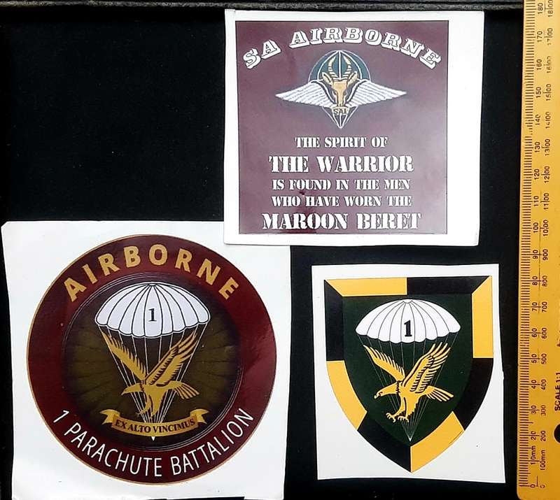 **Border War : SADF 1 Parachute Battalion Commemorative Decals (x3 )**.**