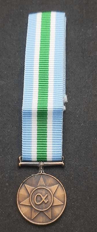 **1990s SANDF : Unitas Miniature Medal w/ Ribbon. **.**