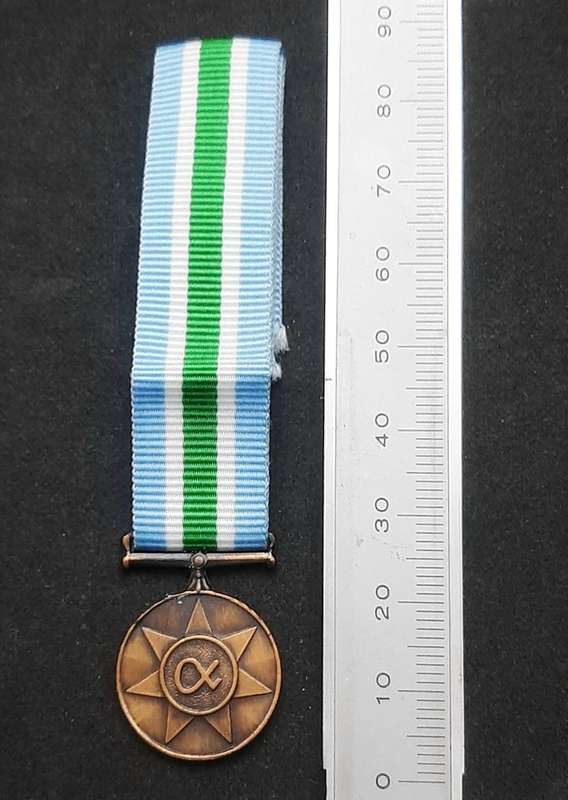 **1990s SANDF : Unitas Miniature Medal w/ Ribbon. **.**