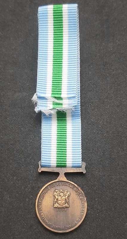 **1990s SANDF : Unitas Miniature Medal w/ Ribbon. **.**