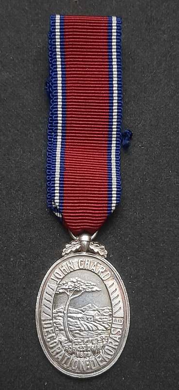 **Pre-1961 SADF : .925 Silver Miniature John Chard Decoration w/ Ribbon. **