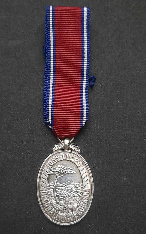 **Pre-1961 SADF : .925 Silver Miniature John Chard Decoration w/ Ribbon. **