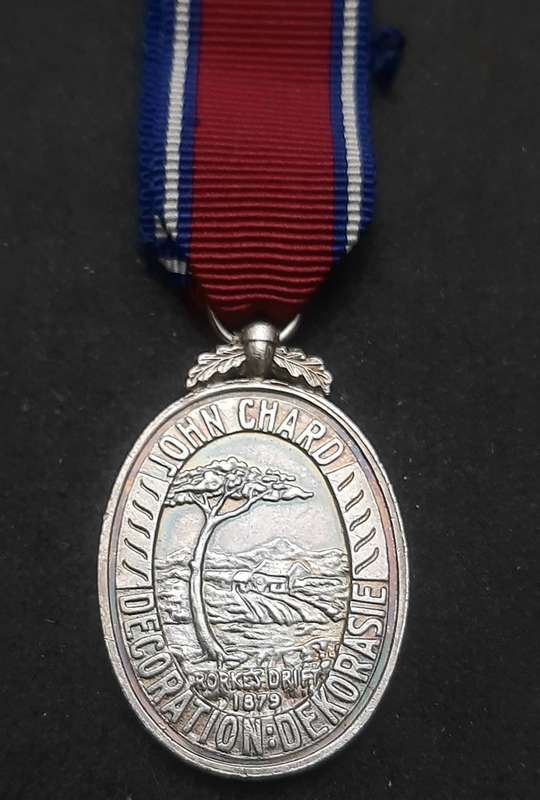 **Pre-1961 SADF : .925 Silver Miniature John Chard Decoration w/ Ribbon. **
