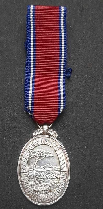 **Pre-1961 SADF : .925 Silver Miniature John Chard Decoration w/ Ribbon. **