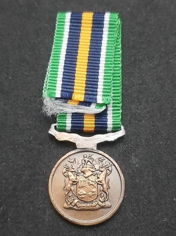 **Border War : 1980s SADF Miniature De Wet Medal w/ Ribbon.**