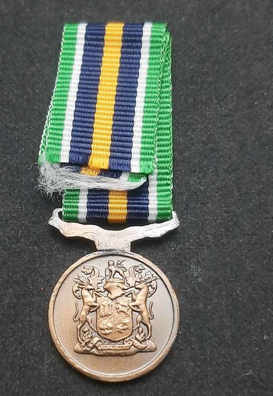 **Border War : 1980s SADF Miniature De Wet Medal w/ Ribbon.**