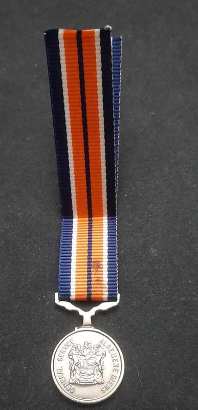 **Border War : 1980s SADF Miniature General Service Medal w/ Ribbon**