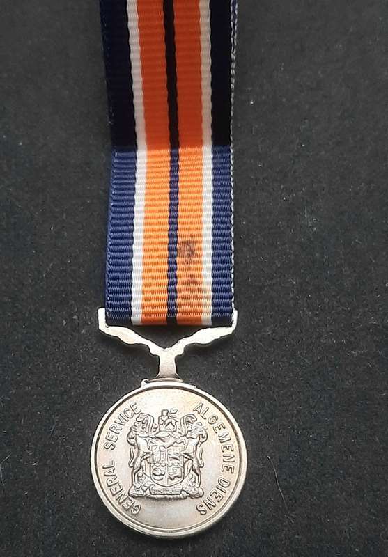 **Border War : 1980s SADF Miniature General Service Medal w/ Ribbon**