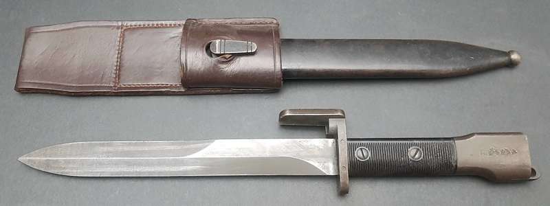 **Border War: 1960s FN FAL Type A Bayonet w/ Scabbard & Frog (Union Marked).**