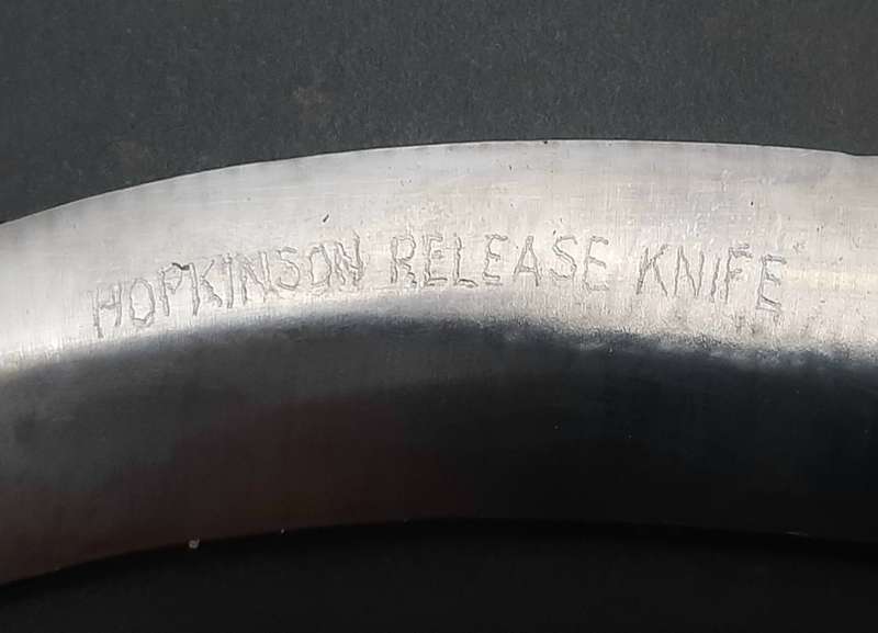 Rare 1960s British Army Parachute 'Hopkinson' Release Knife with Scabbard 25cm