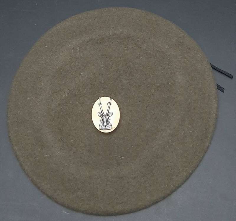 **Border War : 1980s SWATF Unissued HQ Beret w/ Badge & Stabilizer (Medium).**
