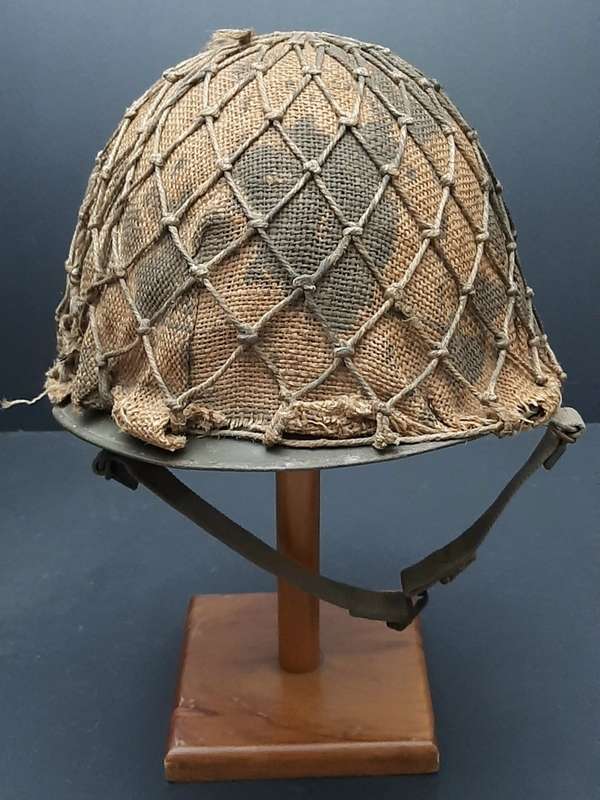 **Border War : 1960s SADF Steel Helmet w/  Camouflage Cover & Net .**