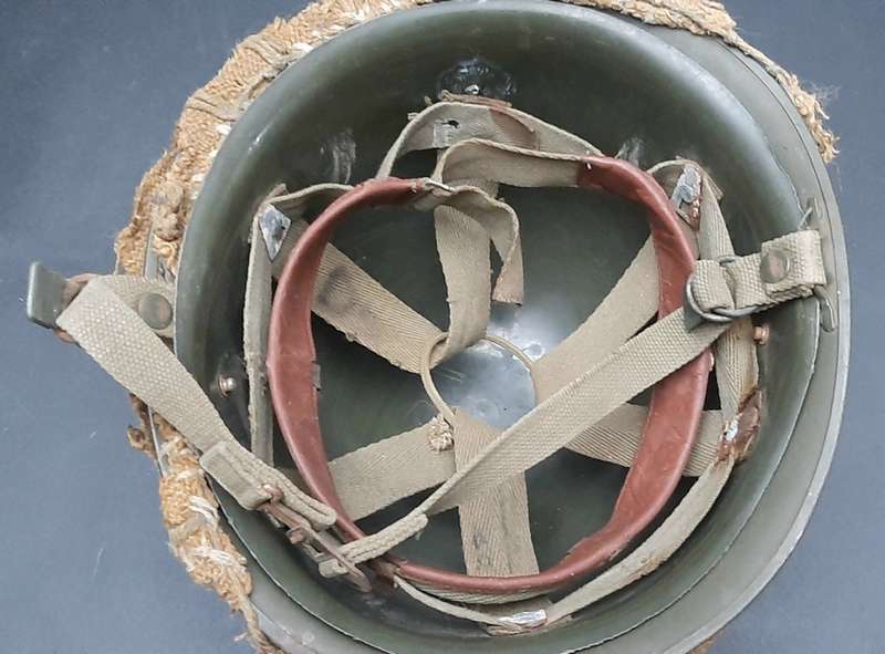**Border War : 1960s SADF Steel Helmet w/  Camouflage Cover & Net .**