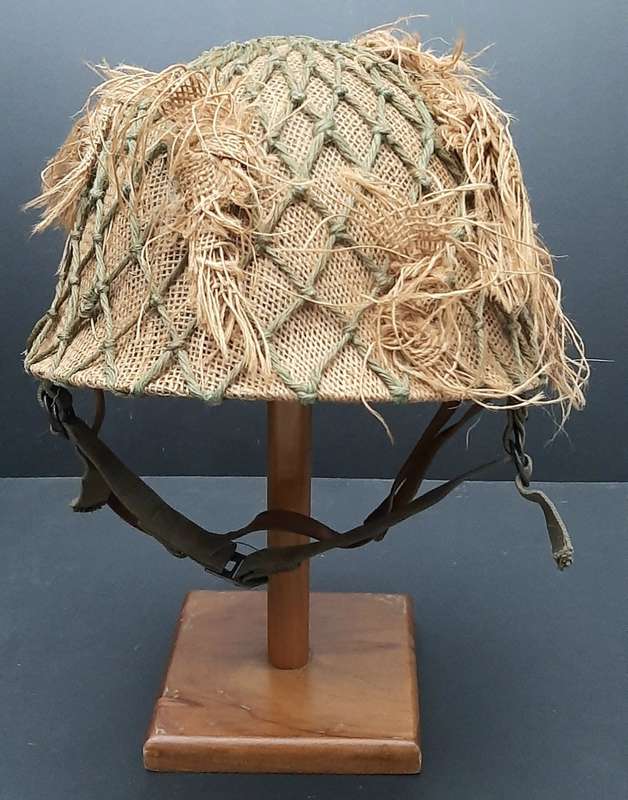 **Border War : 1980s SADF Steel Helmet w/ Camouflage Cover & Foliated Net.**