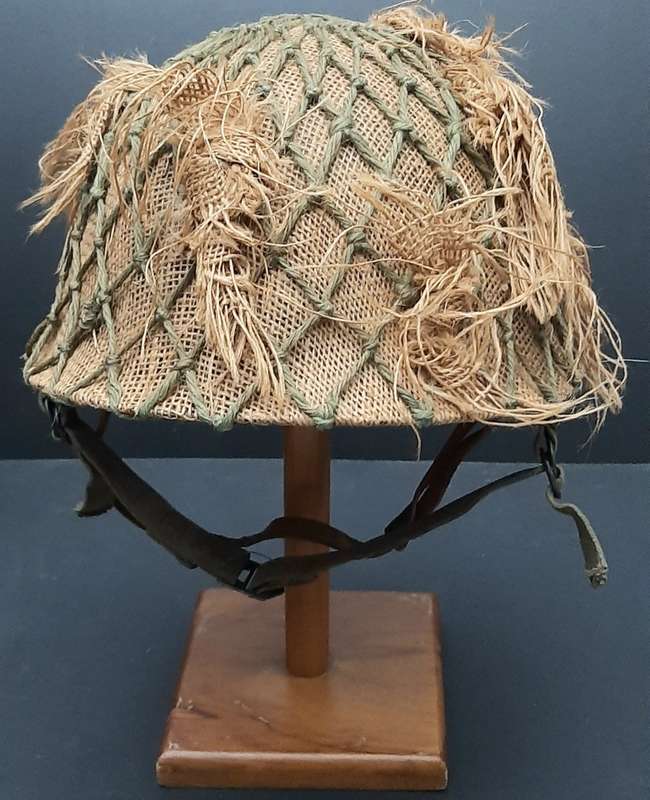 **Border War : 1980s SADF Steel Helmet w/ Camouflage Cover & Foliated Net.**