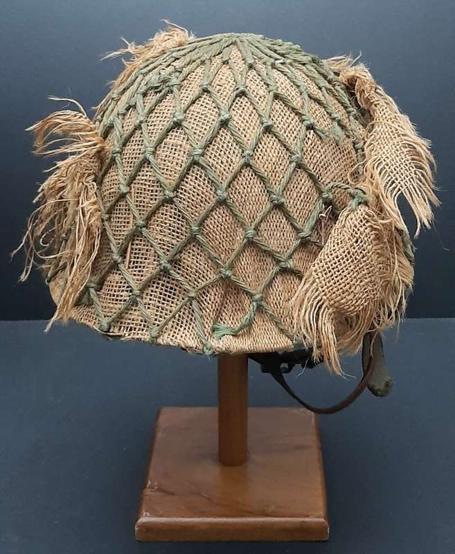 **Border War : 1980s SADF Steel Helmet w/ Camouflage Cover & Foliated Net.**