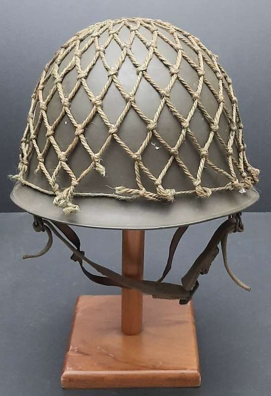**Border War : 1970s SADF Steel Helmet w/ Camouflage Net  .**