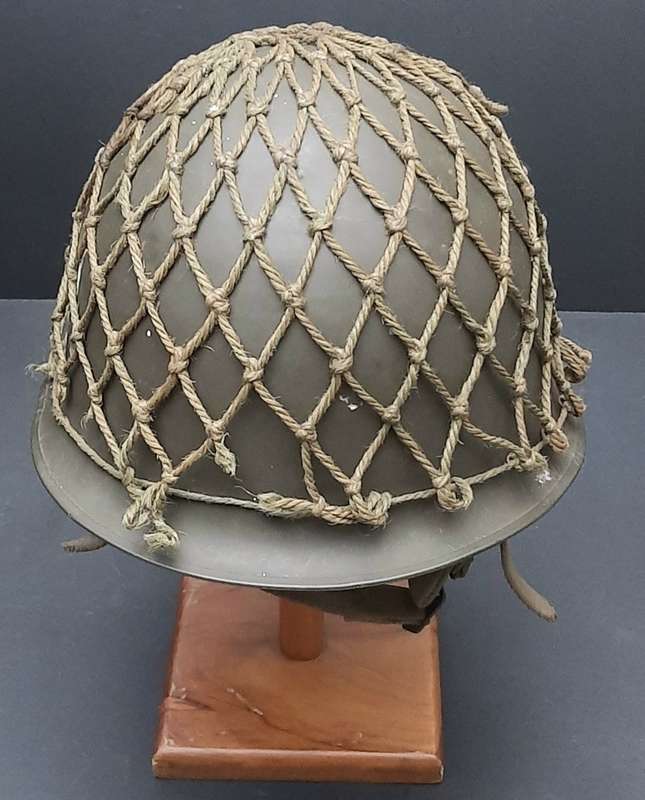 **Border War : 1970s SADF Steel Helmet w/ Camouflage Net  .**