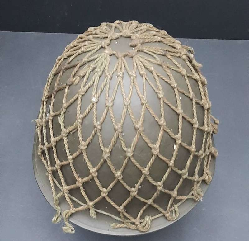 **Border War : 1970s SADF Steel Helmet w/ Camouflage Net  .**